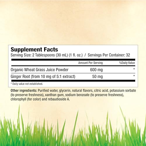 Garden Greens Wheat Grass Liquid with Ginger Extract – 32 Servings