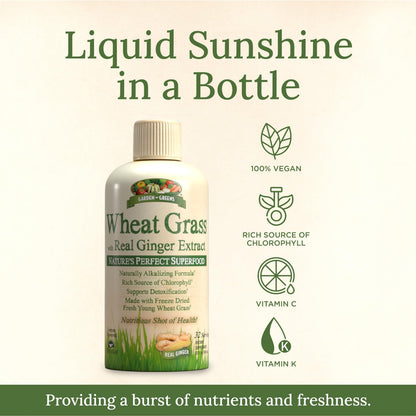 Garden Greens Wheat Grass Liquid with Ginger Extract – 32 Servings