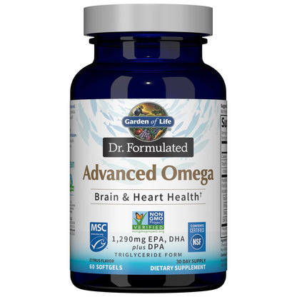 Garden of Life Dr Formulated Omega Fish Oil Lemon – 1,290 mg EPA/DHA + DPA, 60 Softgels