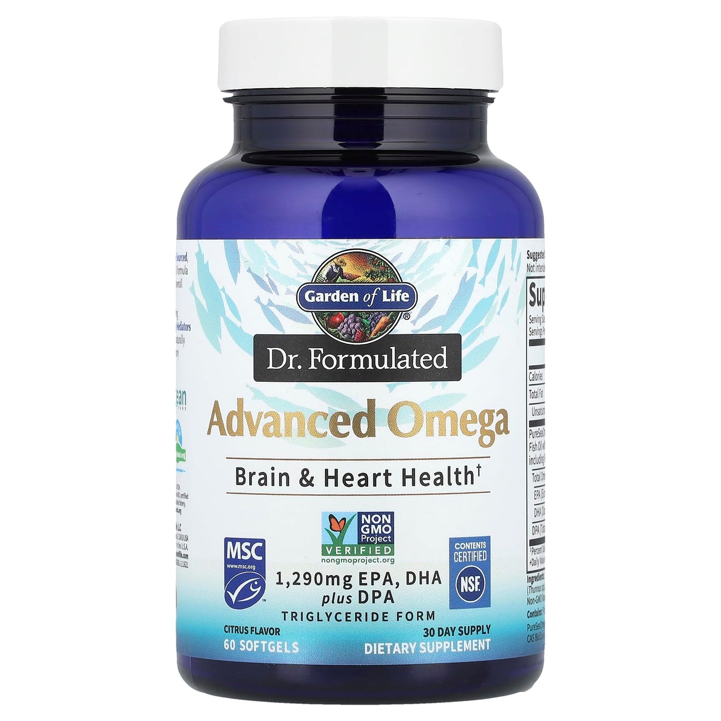 Garden of Life Dr Formulated Omega Fish Oil Lemon – 1,290 mg EPA/DHA + DPA, 60 Softgels