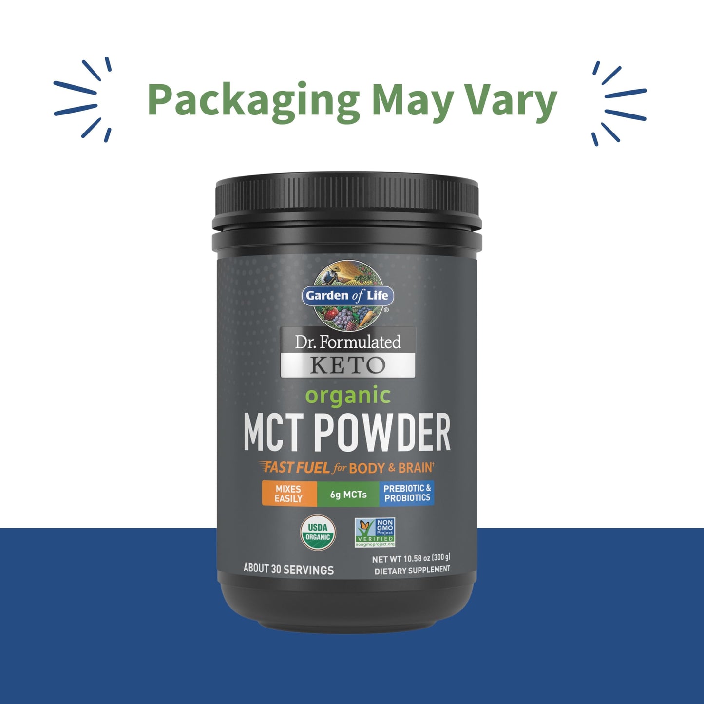 Garden of Life Dr Formulated Keto Organic MCT Powder - 6g MCTs, Probiotics
