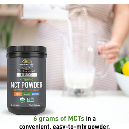 Garden of Life Dr Formulated Keto Organic MCT Powder - 6g MCTs, Probiotics