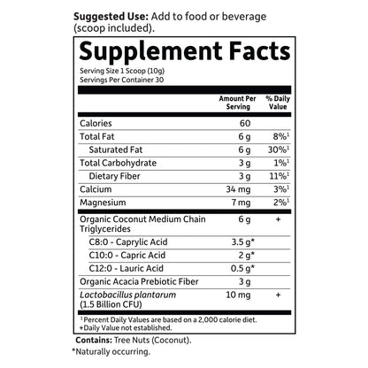 Garden of Life Dr Formulated Keto Organic MCT Powder - 6g MCTs, Probiotics