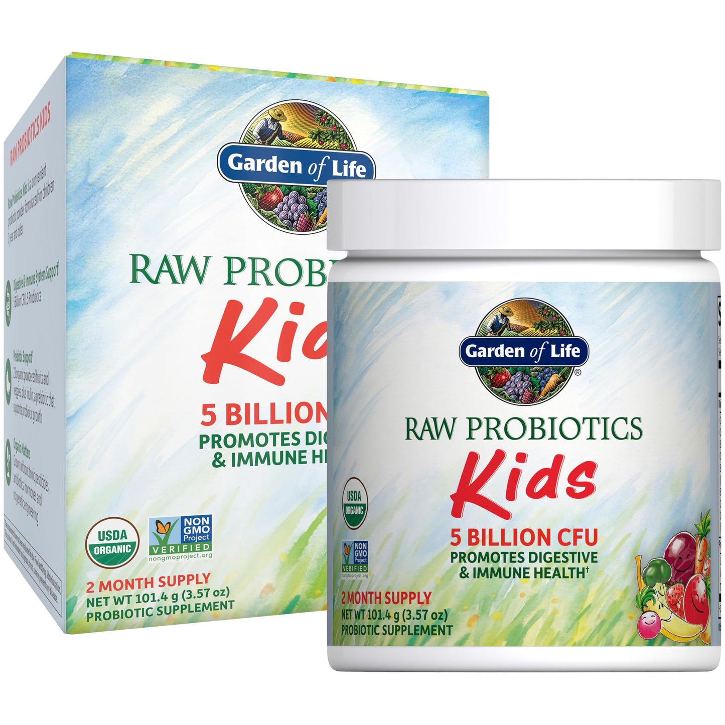 Garden of Life Organic Raw Probiotics for Kids – 5 Billion CFU, 60 Servings