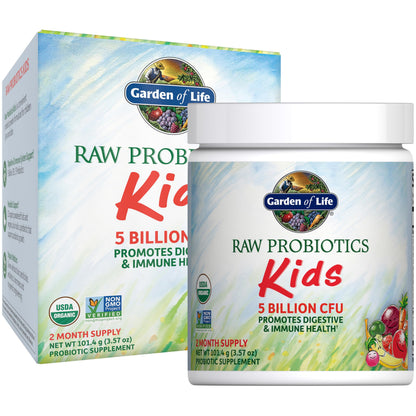 Garden of Life Organic Raw Probiotics for Kids – 5 Billion CFU, 60 Servings