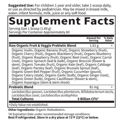 Garden of Life Organic Raw Probiotics for Kids – 5 Billion CFU, 60 Servings