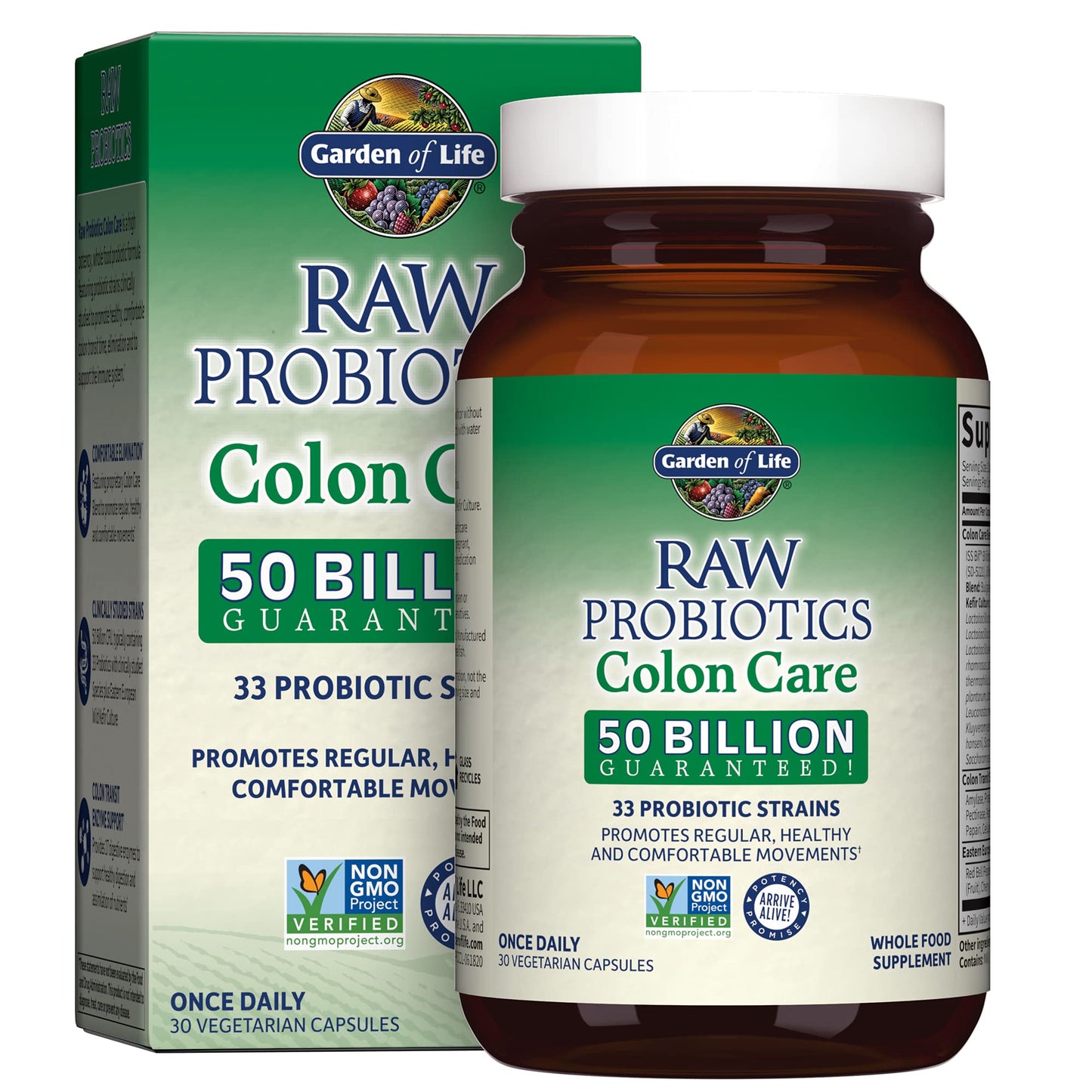 Garden of Life Raw Probiotics Colon Care - 50B CFU, 30 Capsules
