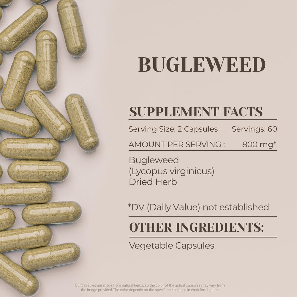 Garden Organics Bugleweed 120 Capsules | High-Potency Vegan Herbal Dietary Supplement