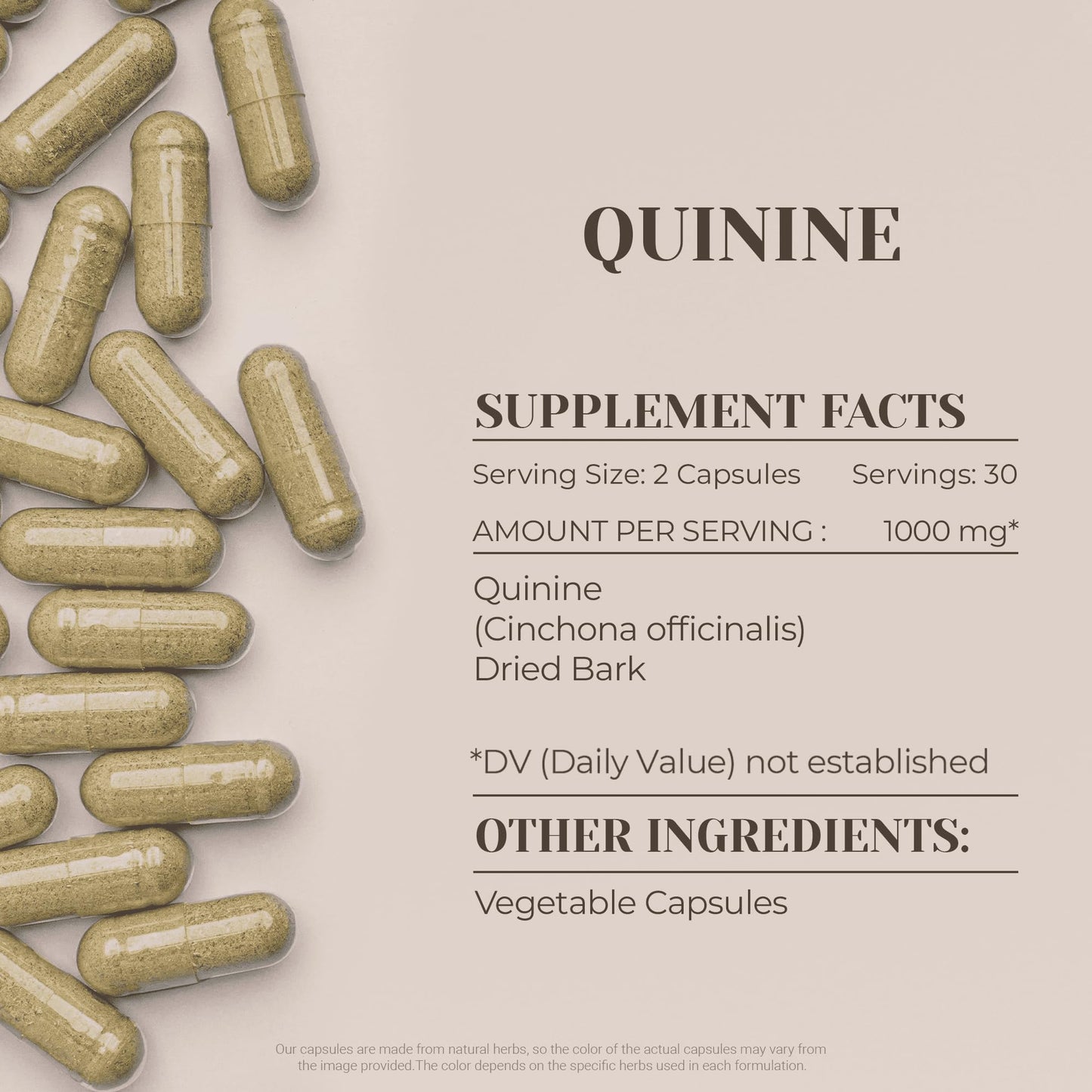 Garden Organics Quinine 60 Capsules - High-Potency Herbal Supplement | Vegan