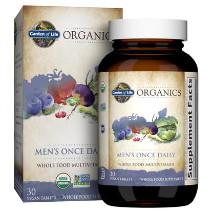 Garden of Life Organics Men's Daily Multivitamin – Organic, Vegan, 30 Tablets