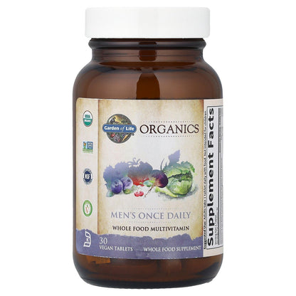 Garden of Life Organics Men's Daily Multivitamin – Organic, Vegan, 30 Tablets