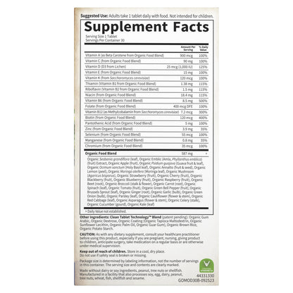 Garden of Life Organics Men's Daily Multivitamin – Organic, Vegan, 30 Tablets