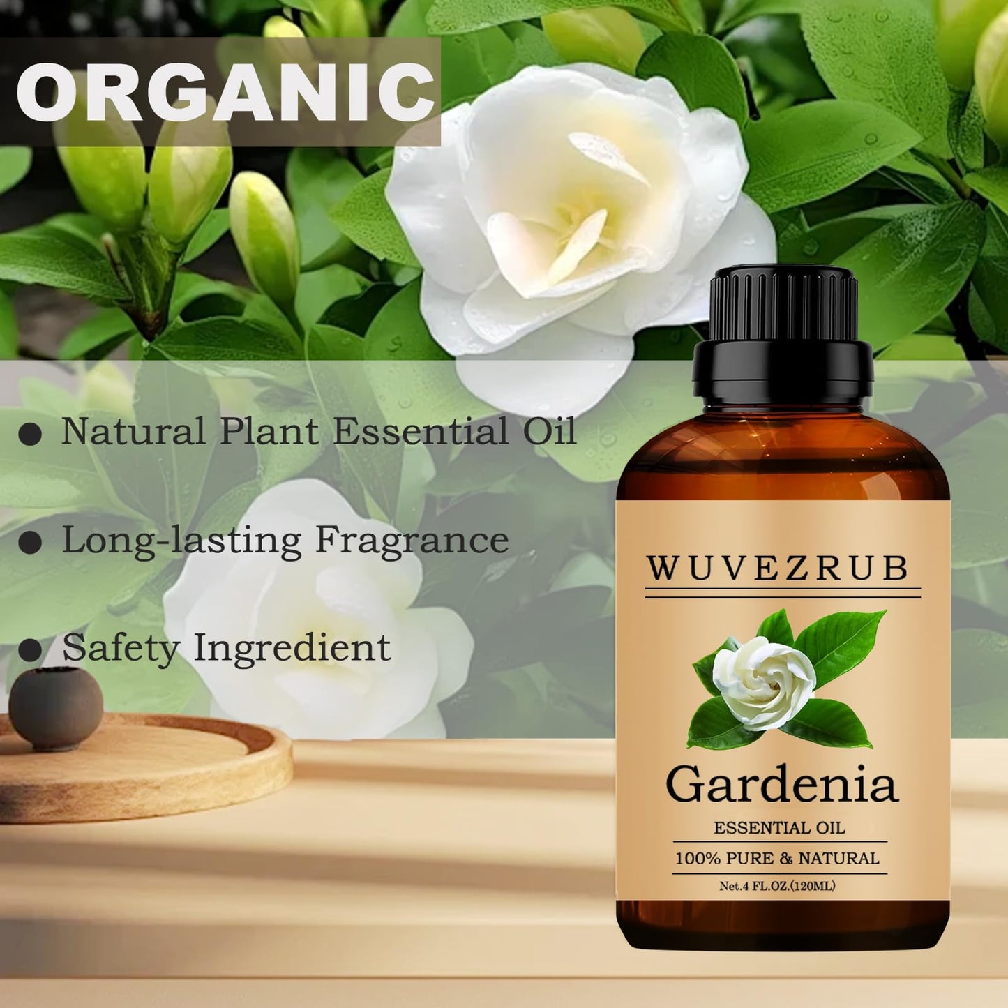 Gardenia Essential Oil 120ML | 4 Fl Oz | Pure & Natural for Aromatherapy Diffuser