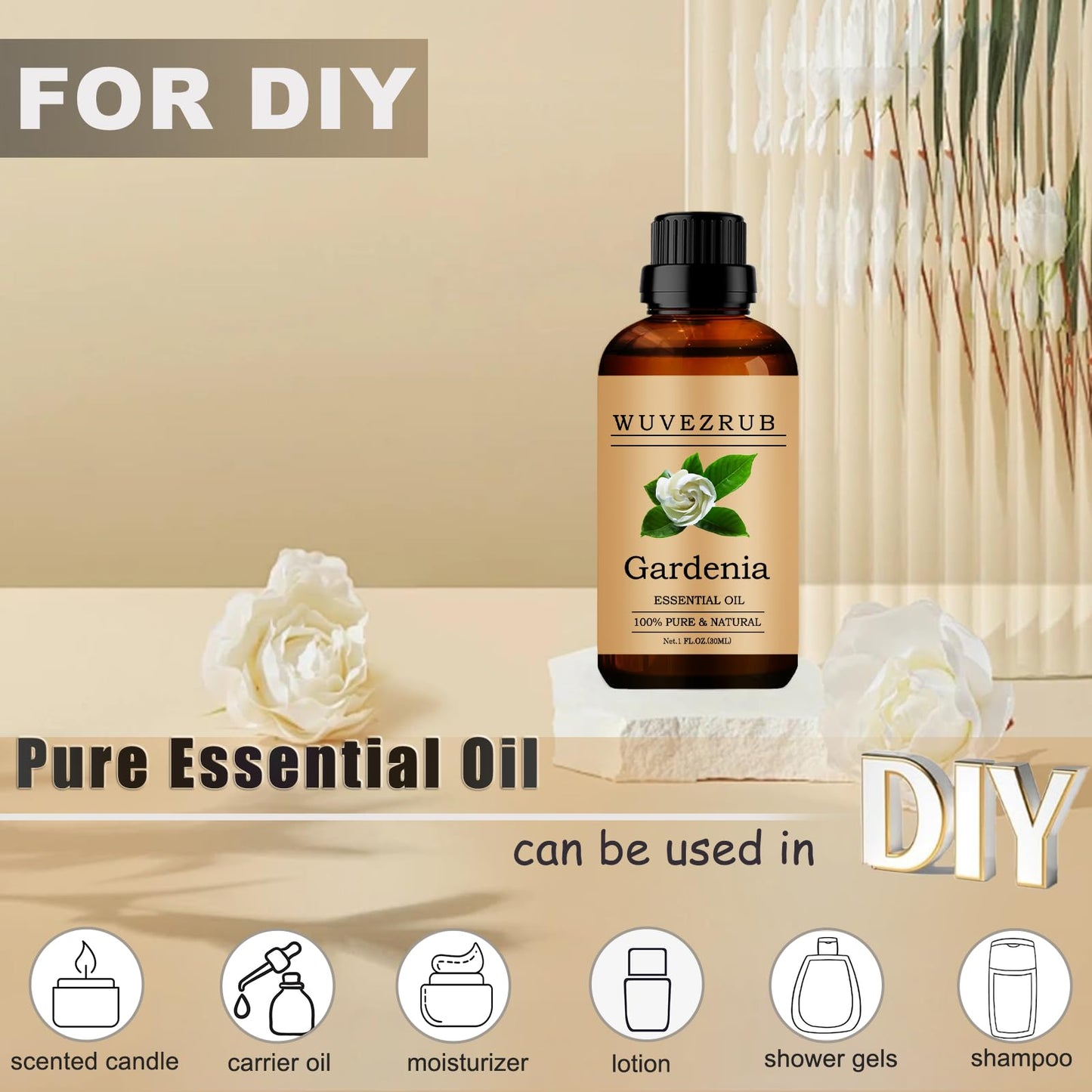 Wuvezrub Gardenia Essential Oil 30ML – Pure & Natural
