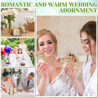 MTLEE 50 Pcs Wedding Jar Candles – Natural Soy Wax with DIY Tags (Freesia/Gardenia/Lavender)
