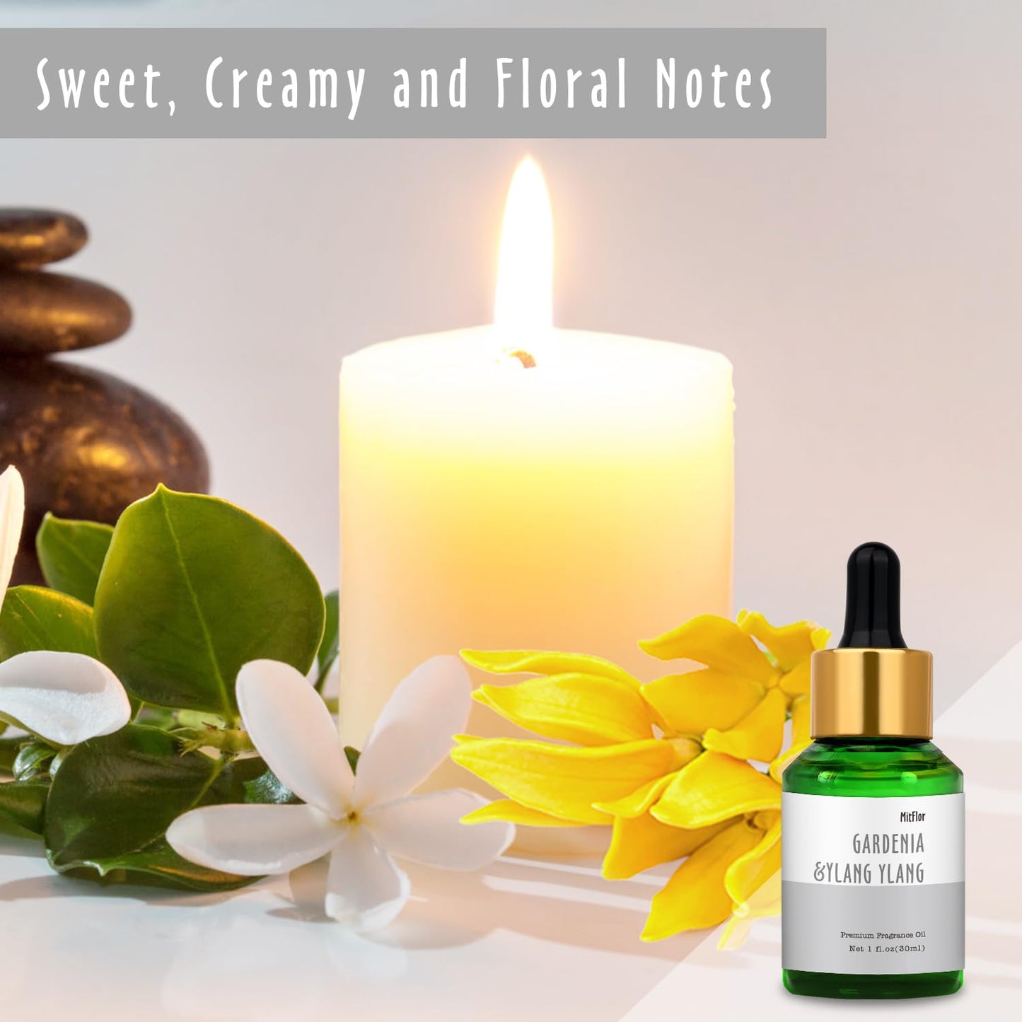 Gardenia & Ylang Ylang Fragrance Oil – MitFlor 30ml | Premium Essential Oil for Soap & Candle Making