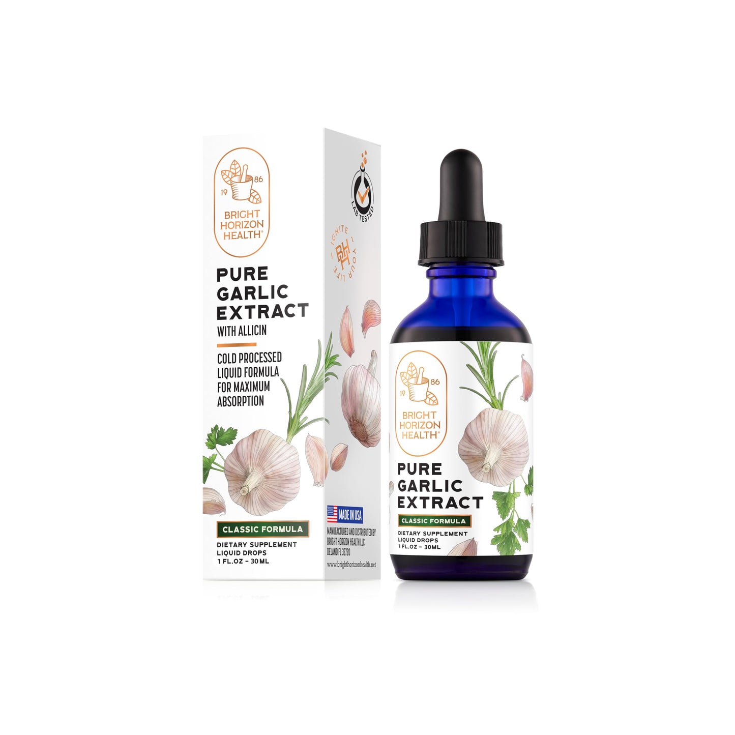 Bright Horizon Health Garlic Extract with Allicin - 1 fl oz Dropper, Vegan, Non-GMO