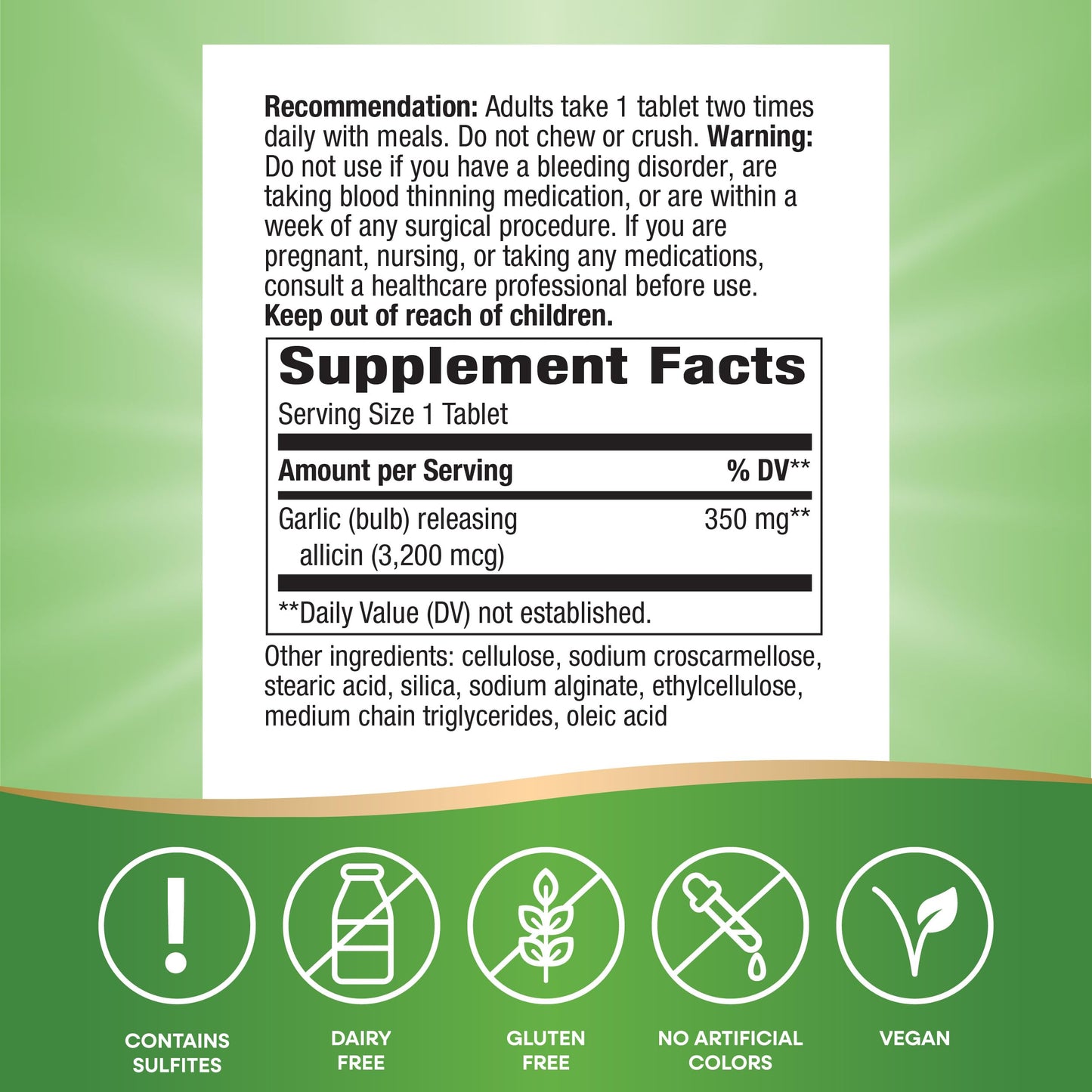 Nature’s Way Garlicin Cardio – Premium Herbal, Supports Healthy Circulation (350 mg) 90 Tablets
