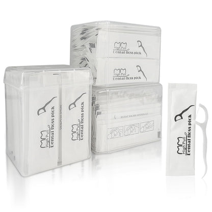 Garrelett 210 Ct Travel Floss Picks Bulk - Individually Wrapped, Curved Tip