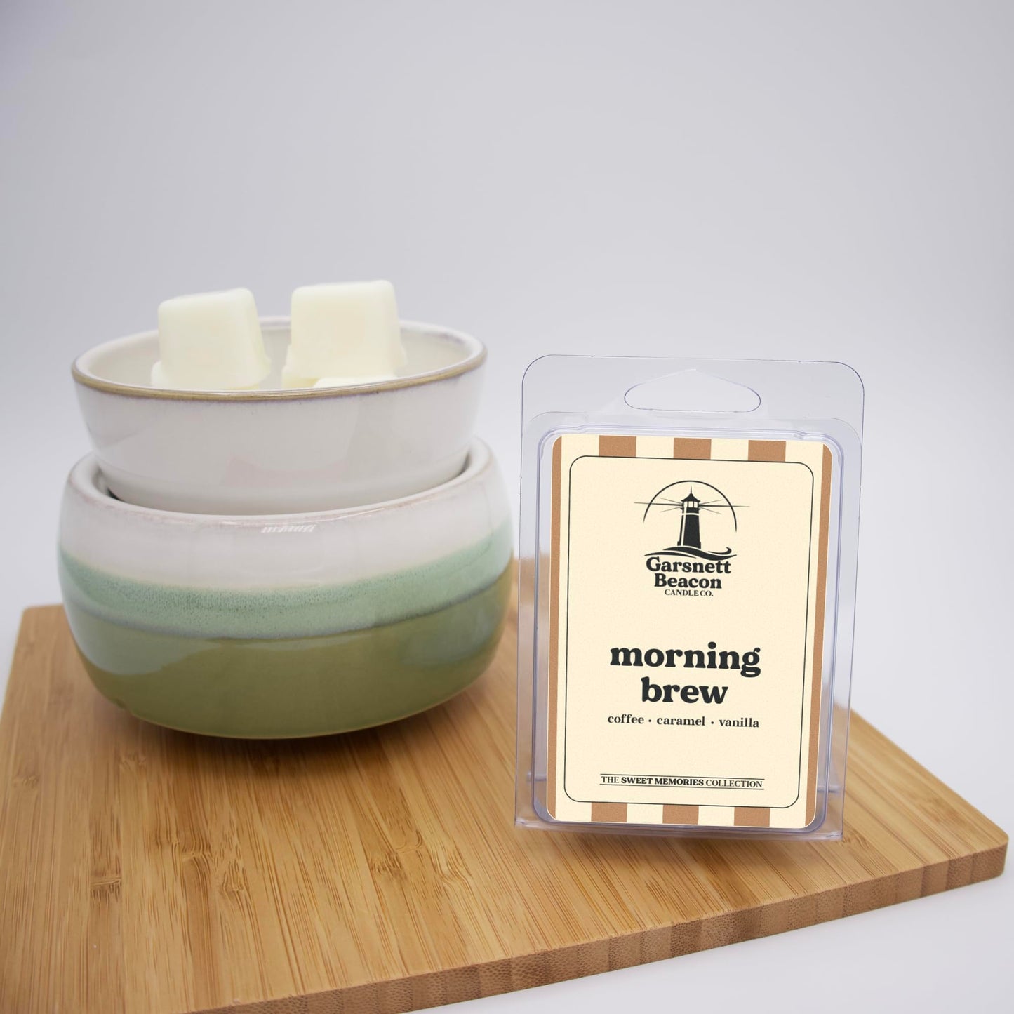 Morning Brew Wax Melts by Garsnett Beacon Candle Co. – Coffee, Vanilla & Cream Soy Cubes (2-Pack)