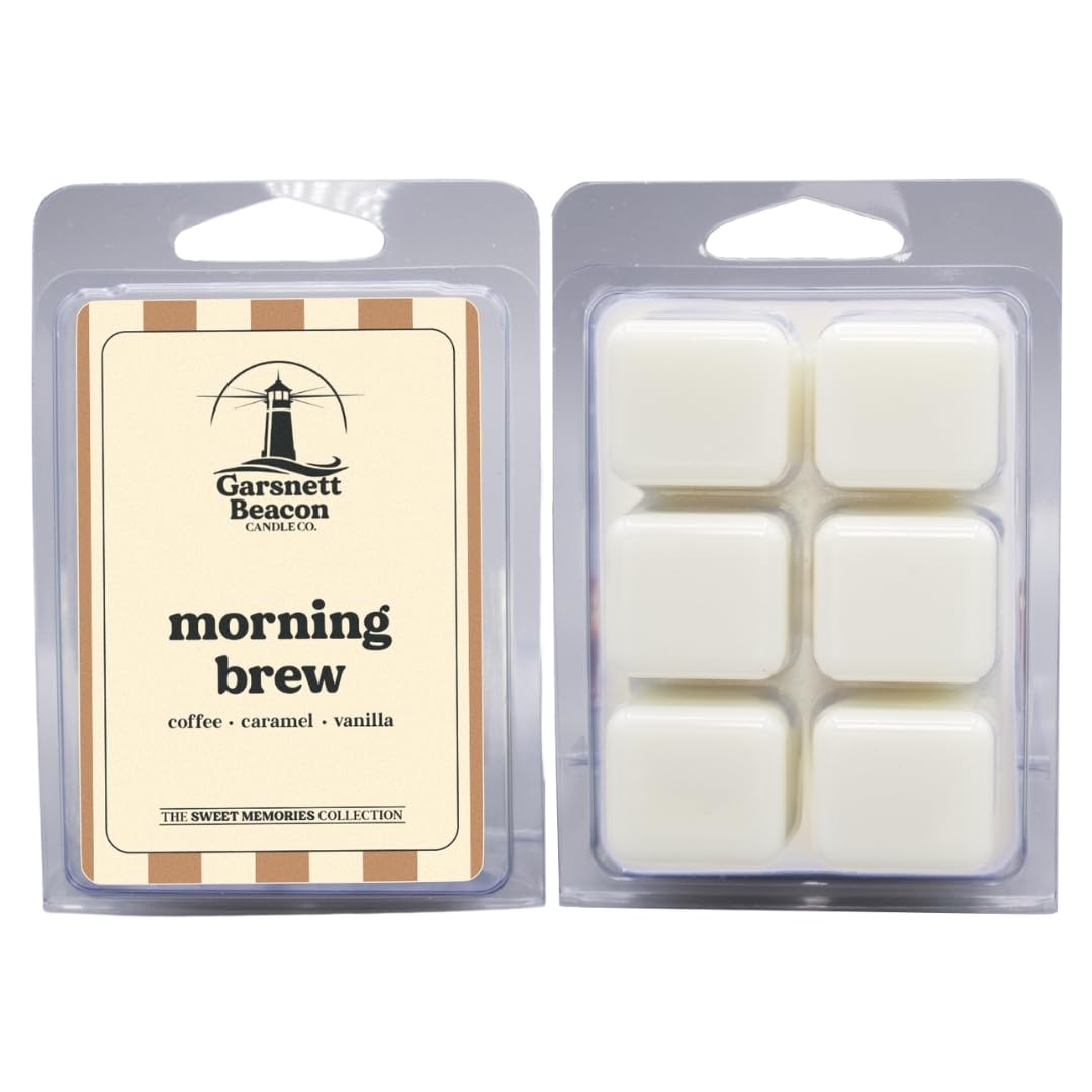 Morning Brew Wax Melts by Garsnett Beacon Candle Co. – Coffee, Vanilla & Cream Soy Cubes (2-Pack)