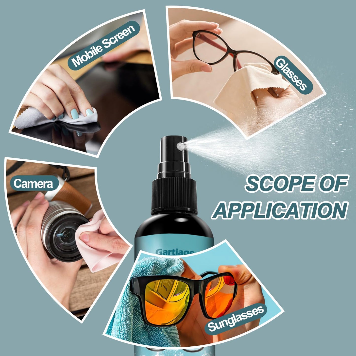 Gartiage Eyeglass Scratch Remover & Cleaner Spray – Lens & Screen Cleaning Kit