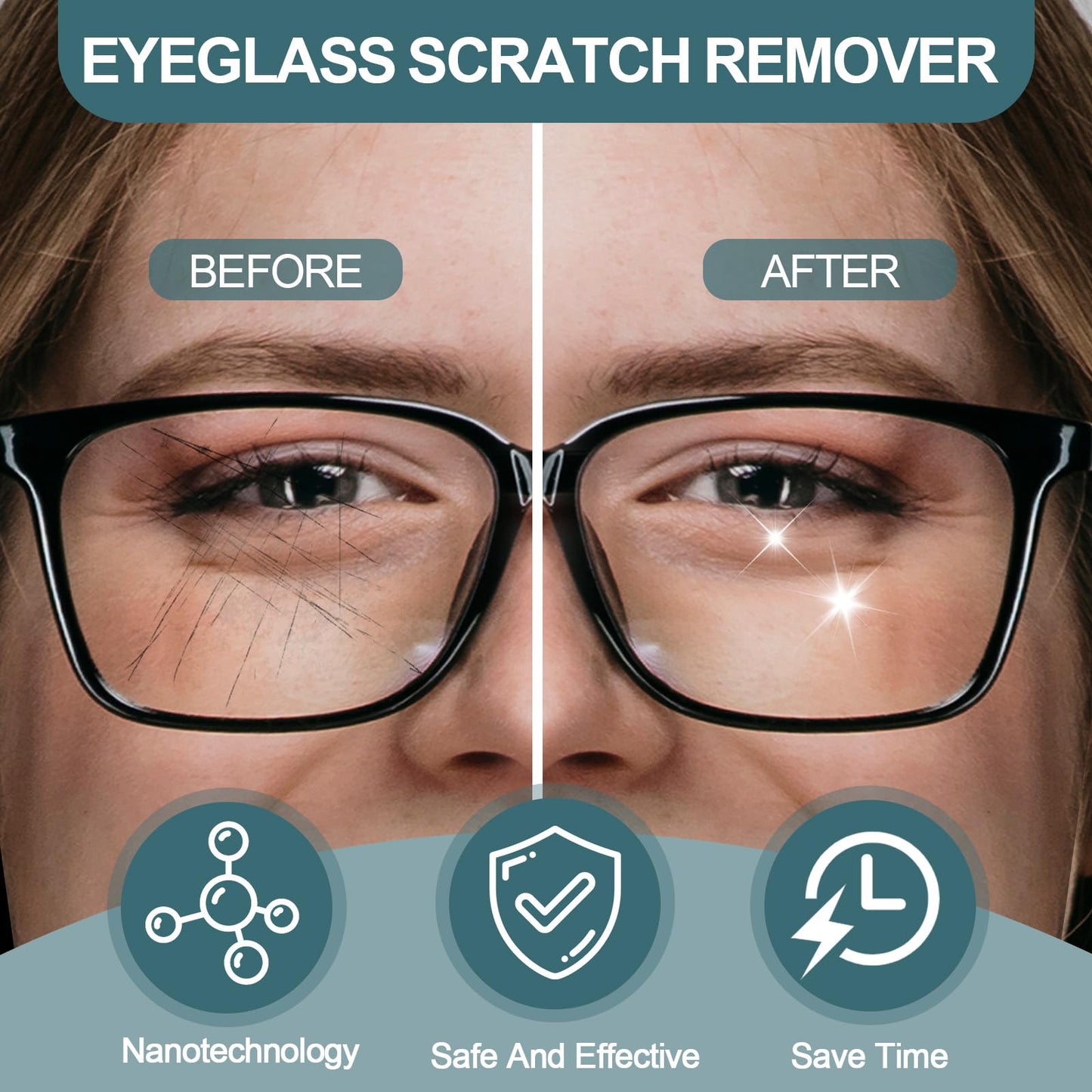Gartiage Eyeglass Scratch Remover for Lenses – Cleaner Spray & Sunglasses Cleaning Kit (2)