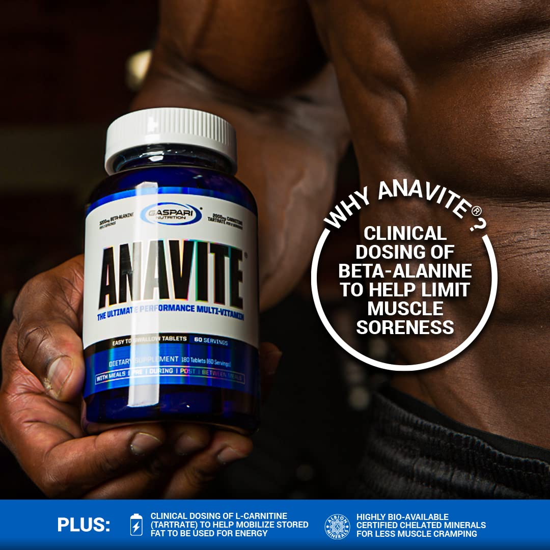 Gaspari Nutrition Anavite – Sports Multi-Vitamin with Amino Acids, Beta-Alanine & L-Carnitine (180 Tablets)