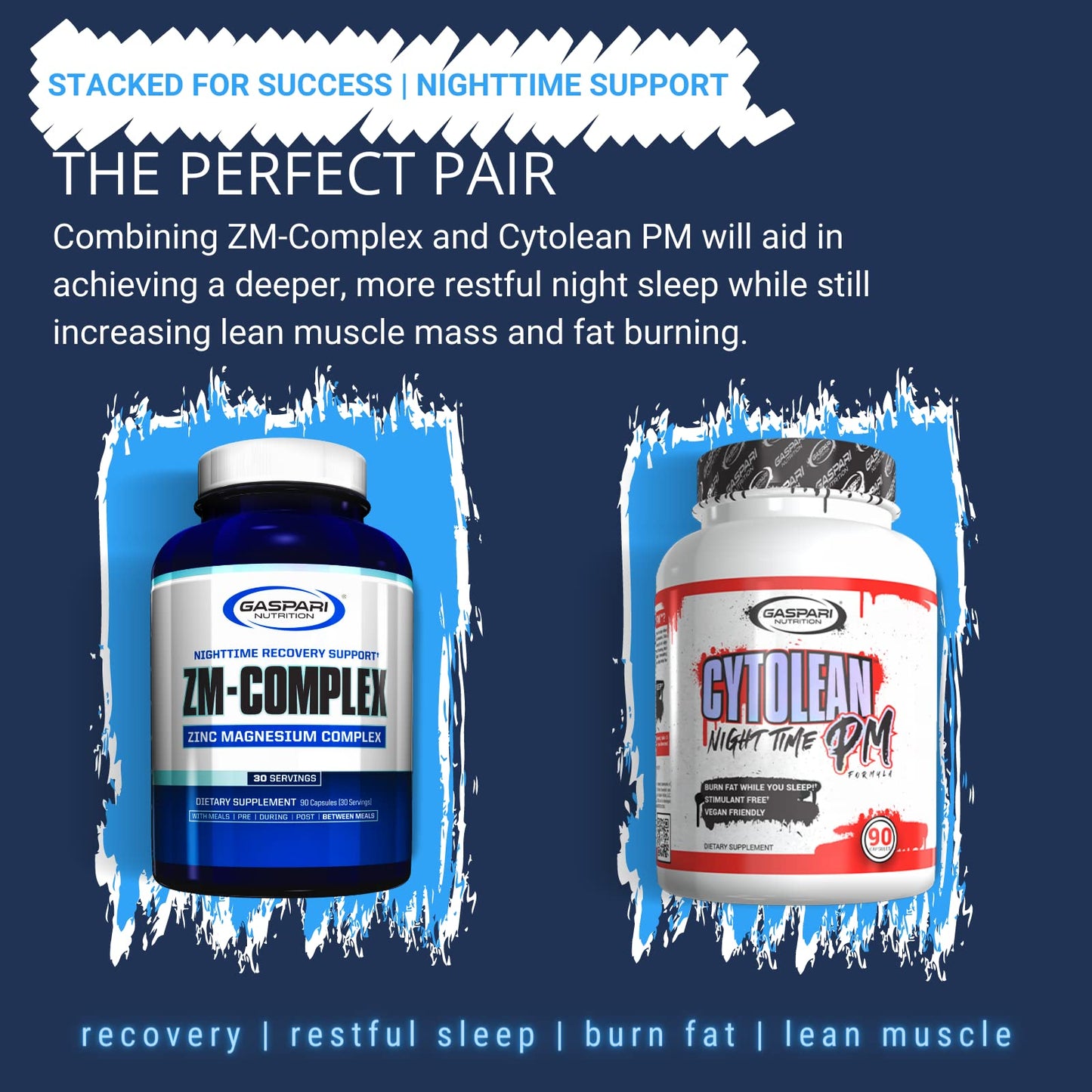 Gaspari ZM-Complex: Nighttime Recovery & Sleep Support – Zinc, Magnesium, Vitamin B6 (90 Capsules)