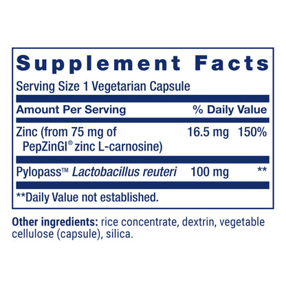 Gastro-Ease: Zinc L-Carnosine & Pylopass Probiotics for Digestive Comfort – 60 Vegetarian Capsules