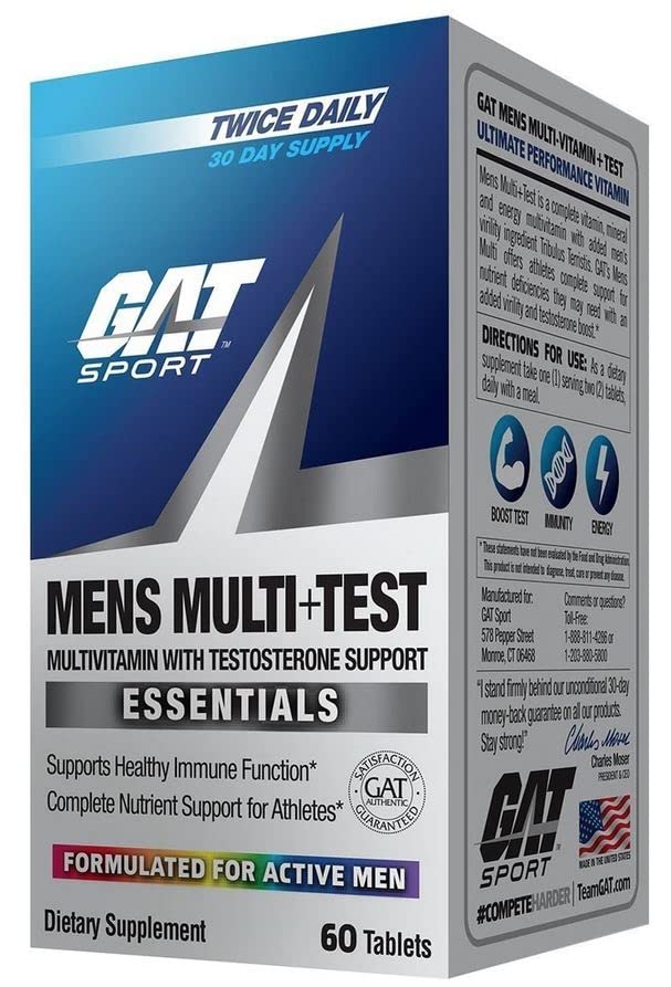 GAT SPORT Men's Multi + Test | Premium Multivitamin Tablets 150 Count