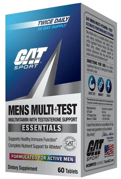 GAT SPORT Men's Multi + Test | Premium Multivitamin Tablets 150 Count