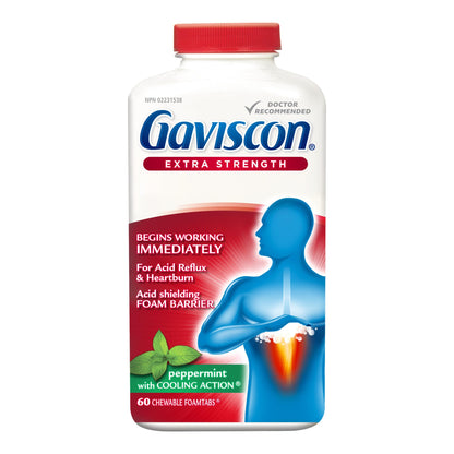 Gaviscon Extra Strength Peppermint Foamtabs – 60 Tablets