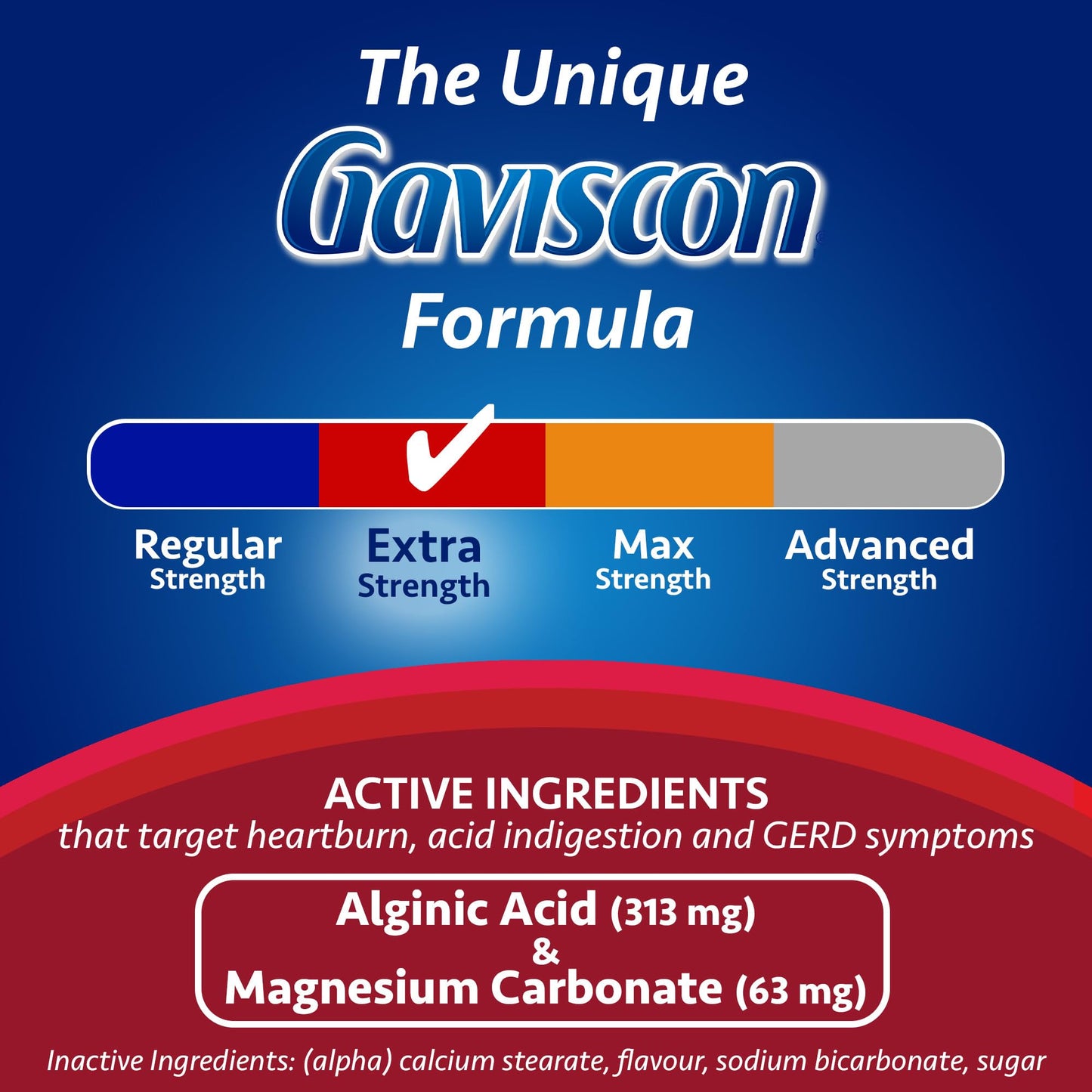 Gaviscon Extra Strength Fruit Antacid Tablets – 60 Count | Fast Heartburn Relief