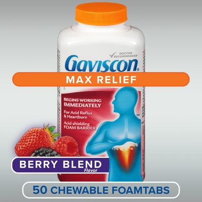 Gaviscon Max Berry Tablet, 50 Count | Heartburn & Reflux Relief