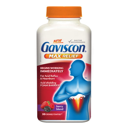 Gaviscon Max Berry Tablet, 50 Count | Heartburn & Reflux Relief