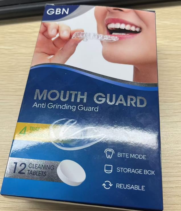 GBN Night Guard for Clenching – Bruxism Mouth Guard | 12 Cleaning Tablets | 2 Sizes