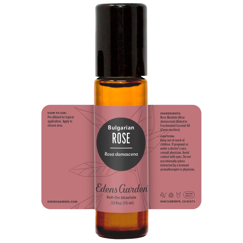 Edens Garden Rose Bulgarian Absolute Roll-On - 100% Pure Essential Oil, 10 ml