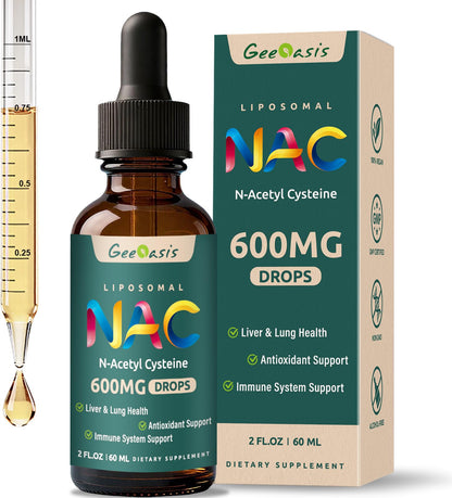 Geeoasis Liposomal NAC Drops 600 mg – N-Acetyl Cysteine with Quercetin & Zinc for Adults & Kids