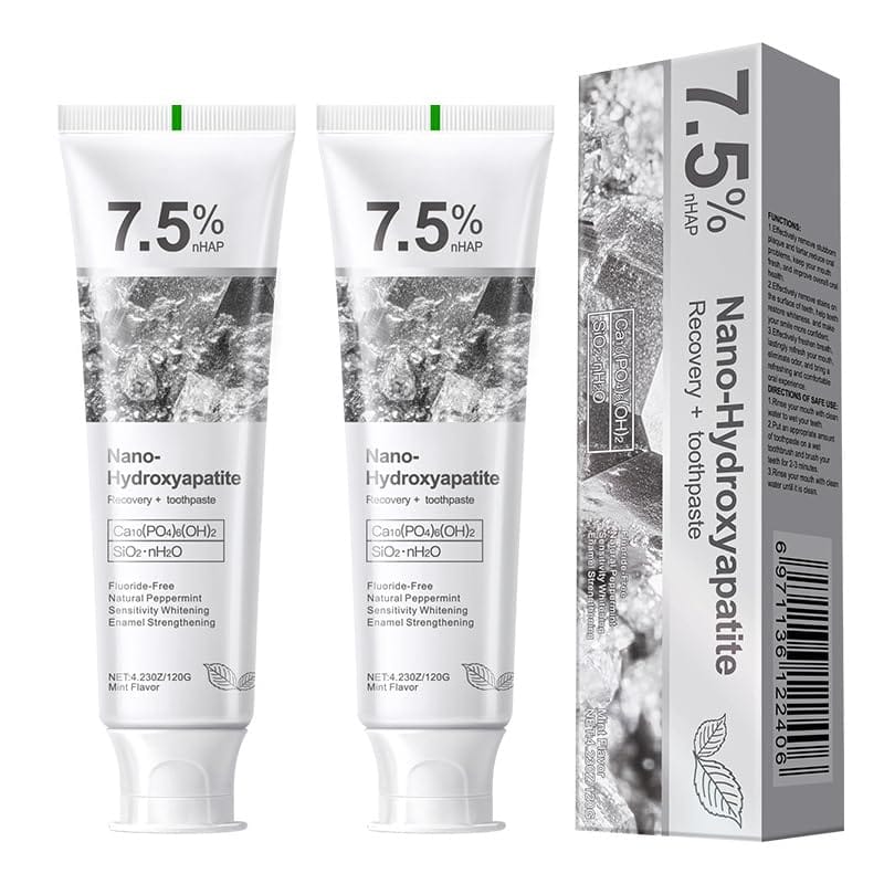 GEELIKE Nano Hydroxyapatite Toothpaste 7.5% nHAP – Enamel Strengthening, Fluoride-Free, Peppermint, 4.23 oz