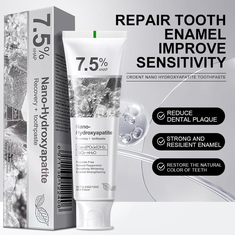 GEELIKE Nano Hydroxyapatite Toothpaste 7.5% nHAP – Enamel Strengthening, Fluoride-Free, Peppermint, 4.23 oz