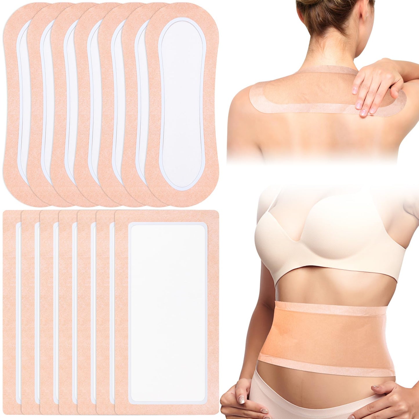 Geiserailie 20 Pcs Large Castor Oil Pack Wrap Kit – Self-Adhesive, No Wash