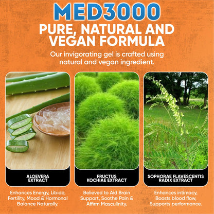 Gel Med3000 for Men - Powerful Testosterone Booster and Blood Flow Enhancer