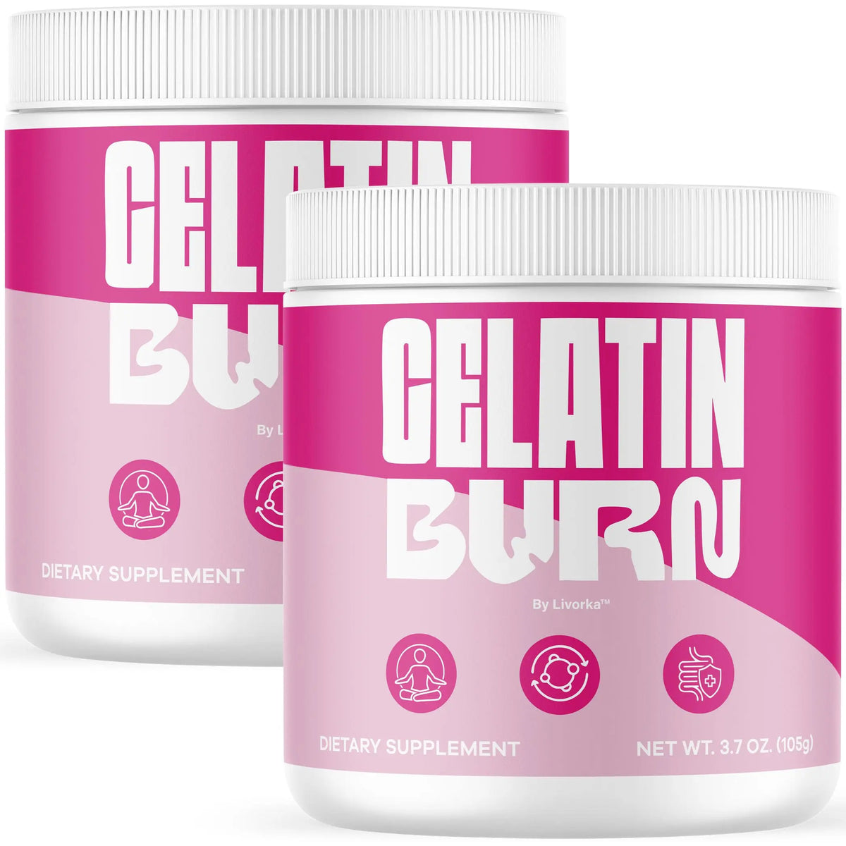 LIVORKA GelatinBurn Powder (2 Pack) – Premium Natural Wellness Formula, 120 Servings BritishVita | Premium UK Vitamins & Wellness Supplements