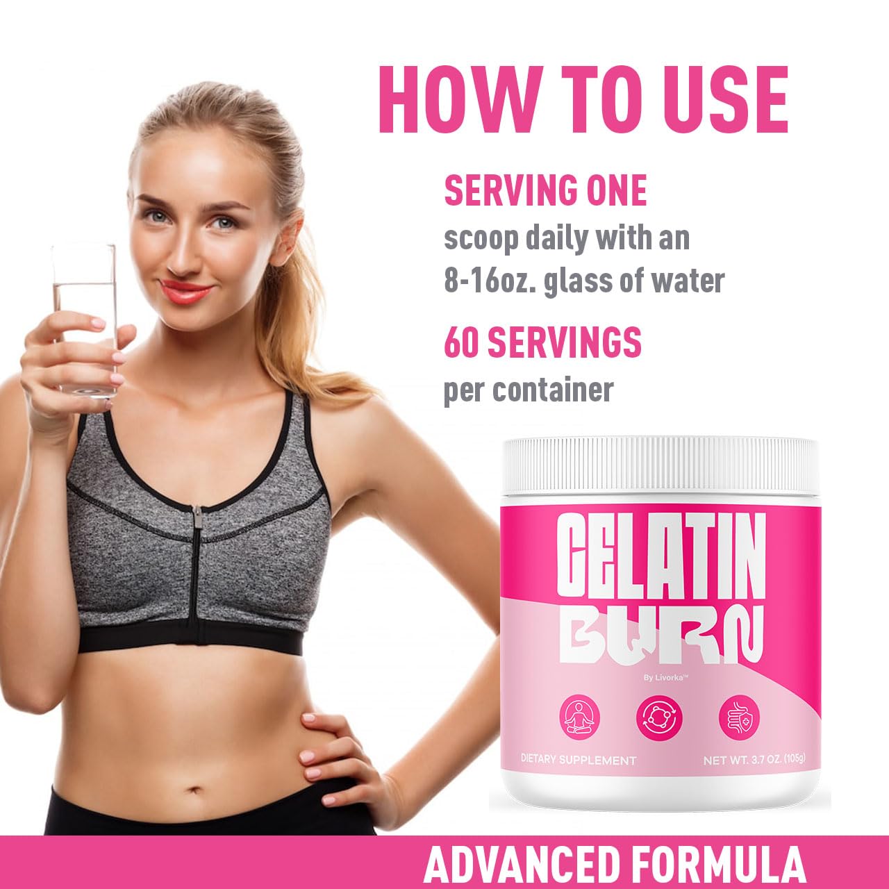 GelatinBurn Powder – Premium All-Natural Daily Formula, 60 Servings