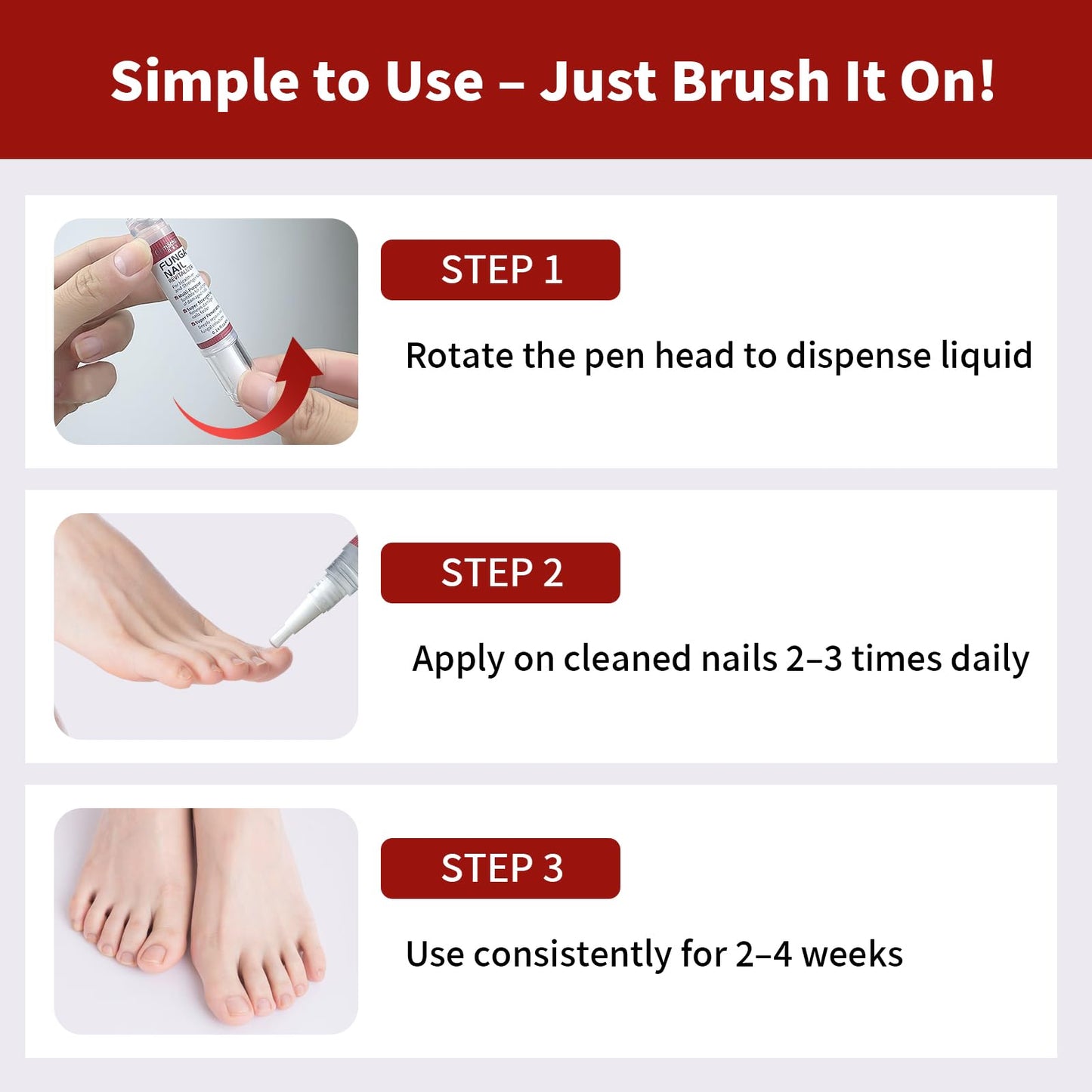 Gemächlich ZuHause Toenail Fungus Treatment Extra Strength Pen – 3 Pens & 3 Files