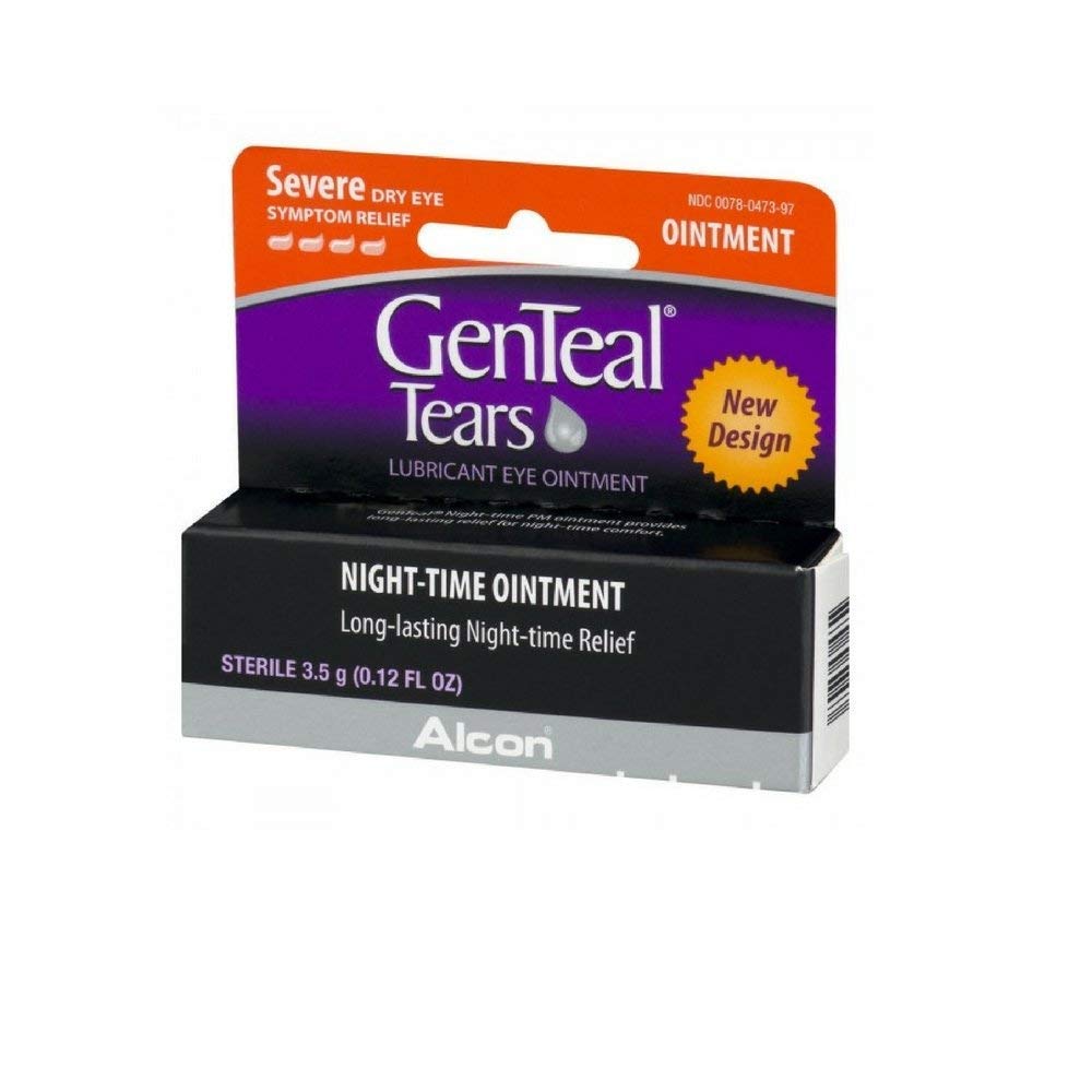GenTeal Tears Lubricant Eye Ointment – Night-Time Ointment, 0.12 fl oz (Pack of 3)