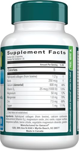 Genacol Bone & Joint – Calcium, Vitamin D3, Boron, Ultra-Hydrolyzed Collagen | 90 Capsules