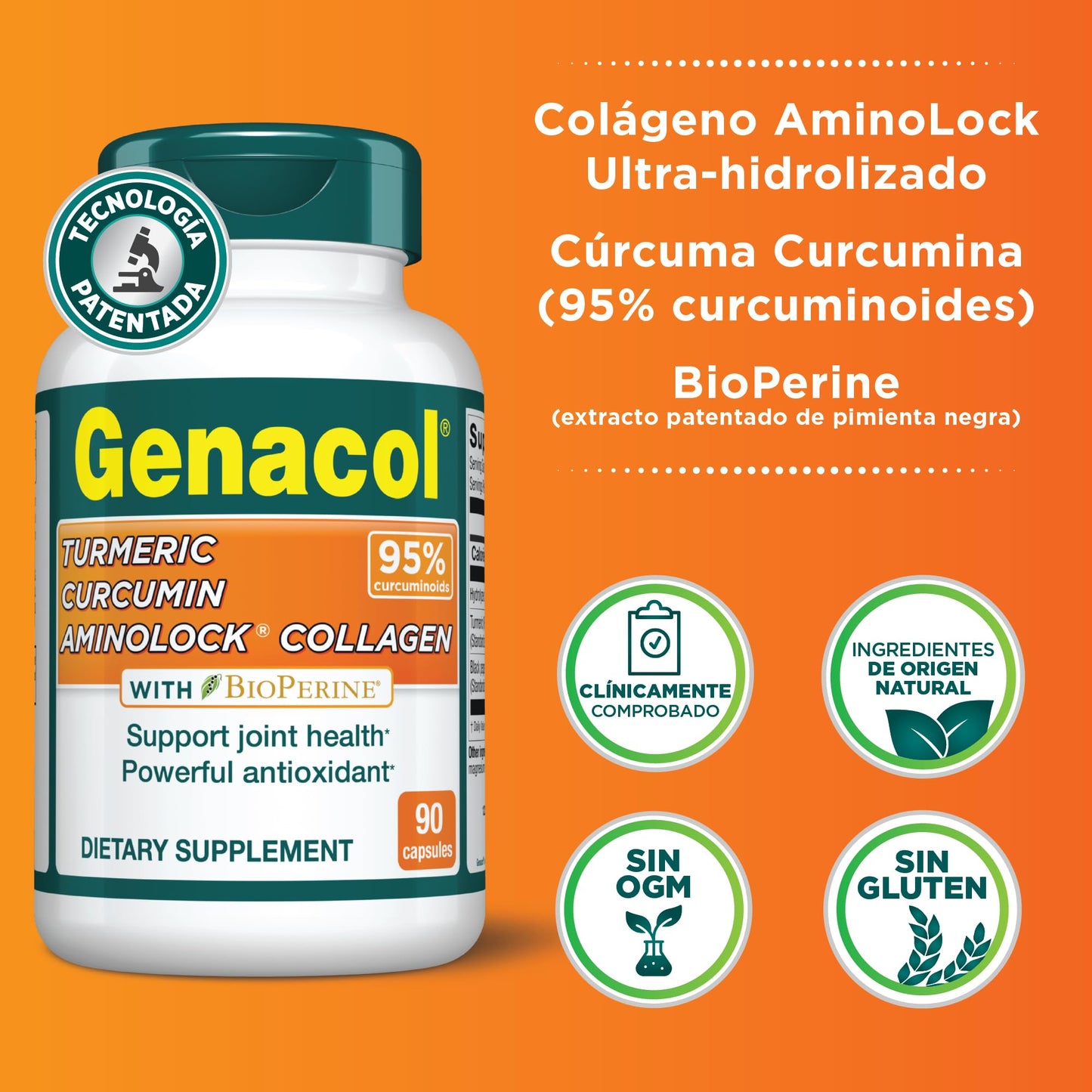 Genacol Turmeric Curcumin with BioPerine – Joint Support, 90 Capsules (30-Day Supply)