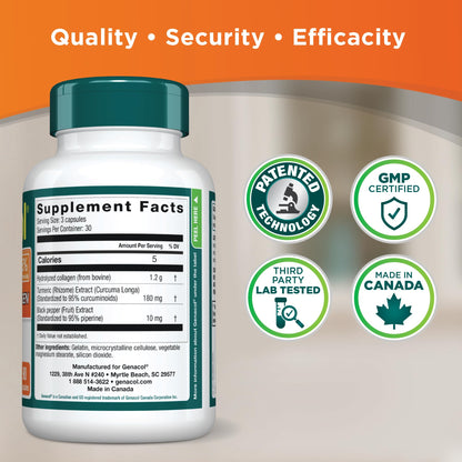 Genacol Turmeric Curcumin with BioPerine – Joint Support, 90 Capsules (30-Day Supply)